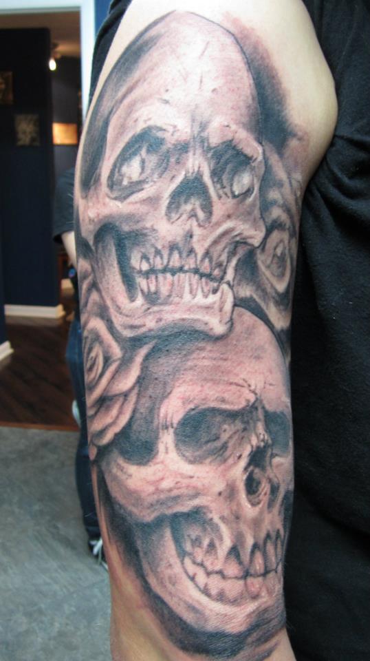 Tattoos - skulls n roses - 66623